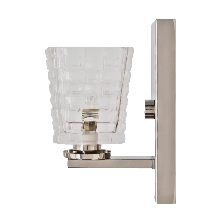 2 упаковки 5 дюймов прозрачные текстурированные никелевые бра настенные светильники SAI-001 - Изображение 3 из 4