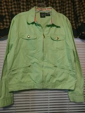 Lighthouse Apparel Women's Zippered Pocketed Lime Green Denim Jacket - Sz Xl