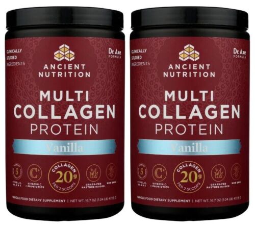 Ancient Nutrition Multi Collagen Protein Vanilla 16.8 oz (2 Pack)