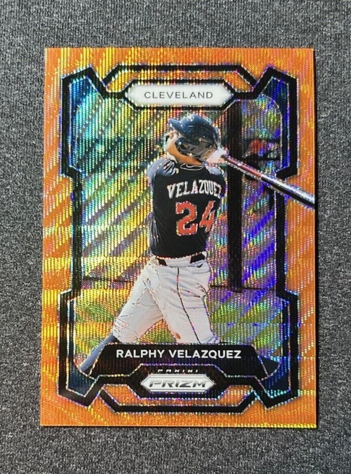 Ralphy Velazquez 2024 Panini Prizm Orange Wave Prizm 48/49 Cleveland Guardians