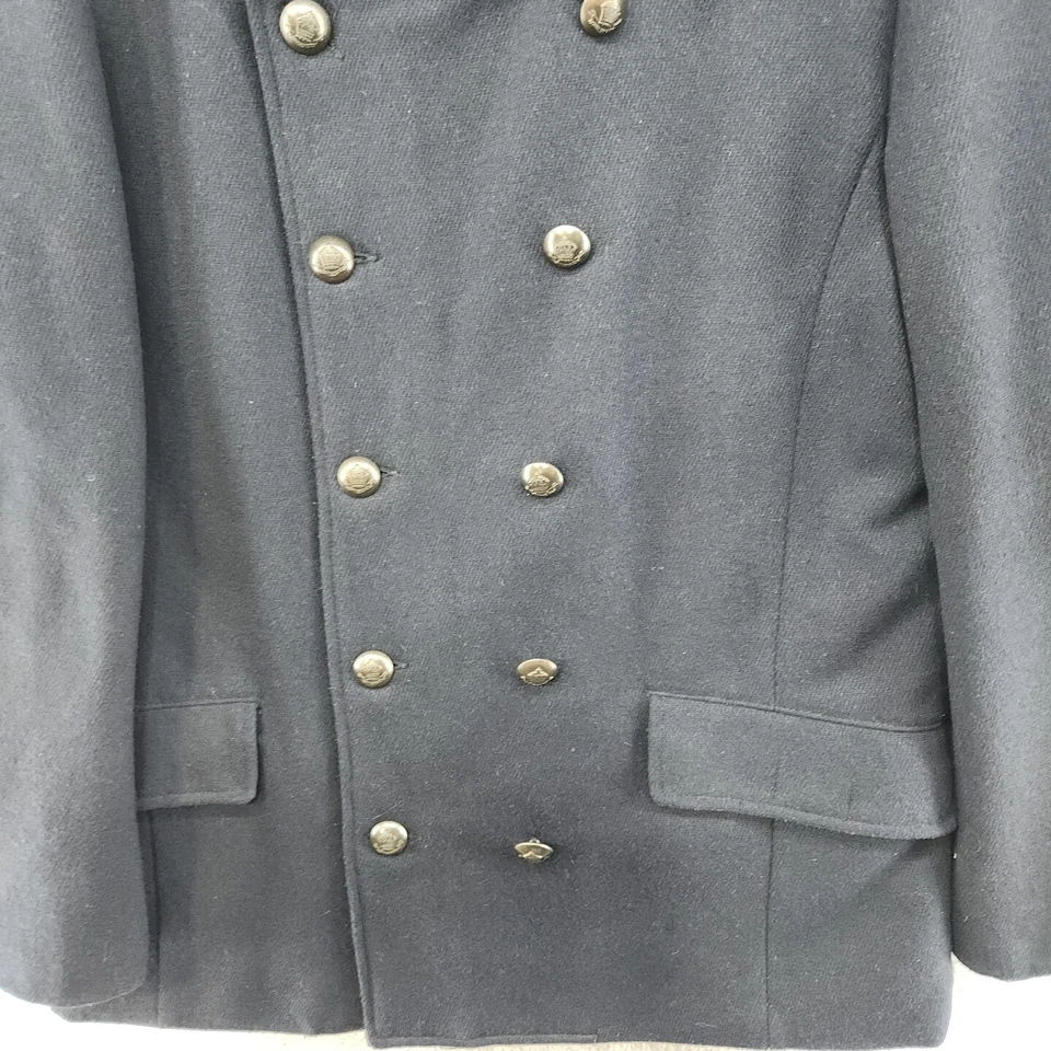 PROJEK RAW Mens Black Peacoat Size XL Button Zip Wool Blend Heavy - Image 3 of 4