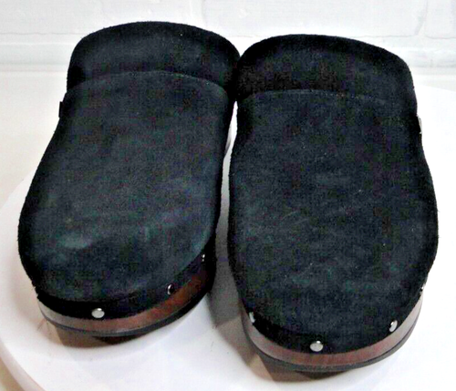 Vionic Kacie schwarzer Damen-Wildleder-Clog Größe 7
