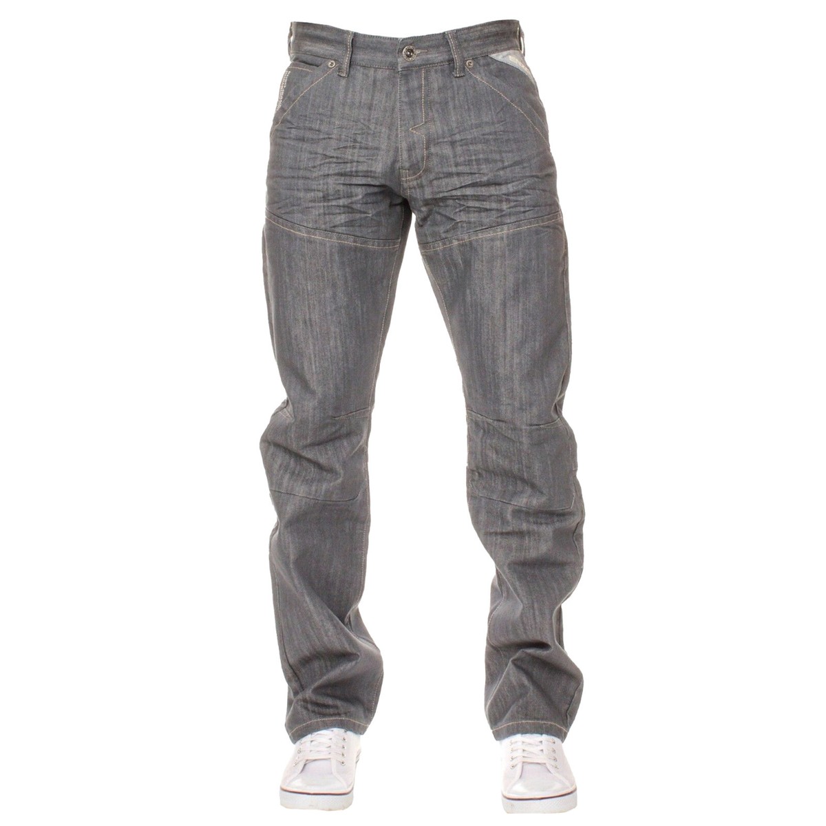 Enzo Mens Jeans Straight Leg Classic Fit Denim Pant Workwear
