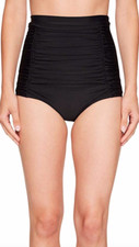 Unique Vintage Women's Monroe Bikini Bottom Black Swimsuit Bottoms LG US 10 