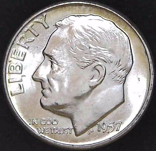 1957-P 10C Roosevelt Dime BU 90% Silver 22occ0610