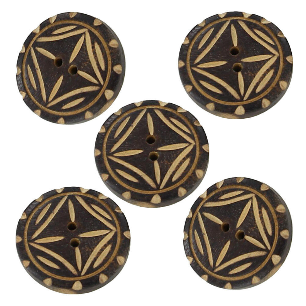 Juego de botones hechos a mano cuerno tribal zulú africano