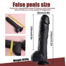 XXL Huge Thick Realistic Dildo Cock with Balls Hands Free Suction Cup Unisex