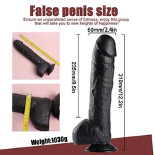 XXL Huge Thick Realistic Dildo Cock with Balls Hands Free Suction Cup Unisex