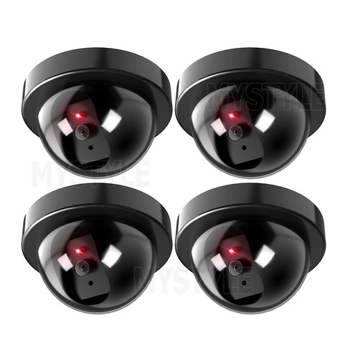 4X Dummy Fake Security Camera Dome Outdoor Surveillance CCTV LED Flash Realistic - Picture 3 of 10
