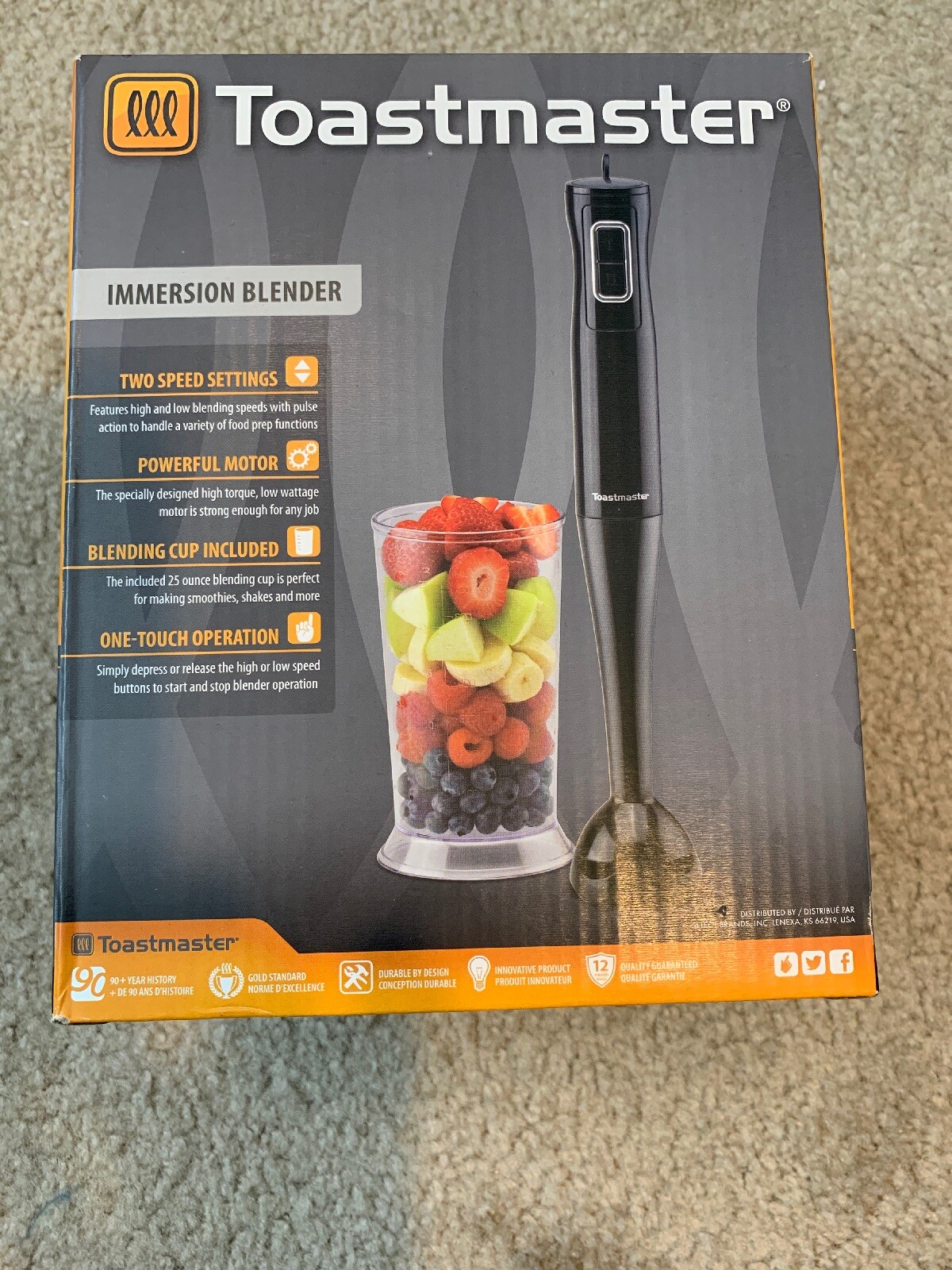 toastmaster immersion hand blender mixer black