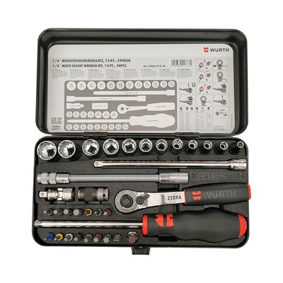 WURTH Zebra Steckschlüssel 1/2 Zoll Und 1/4 Zoll 56-Teiliges Sortiment
