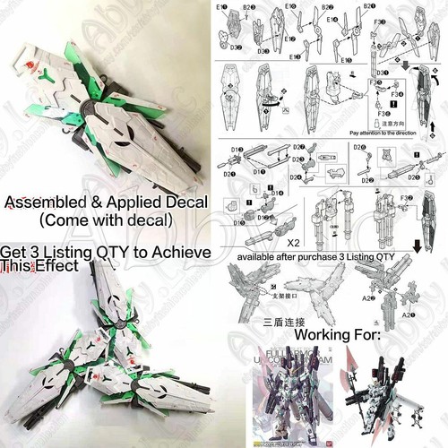 For Mg 1 100 Rx 0 Unicorn Full Armor Ver Ka Fa Shield Beam Gatling Gun Decal Ex Ebay
