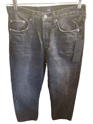Edwin Womens Jeans Size 26  Black Denim Tash Crop Button Fly Relaxed Fit