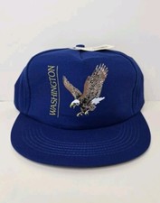 Vintage OHIO Bald Eagle Snapback Hat Baseball Cap Blue Front Row Made In USA