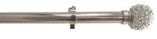 ABC Decor 28mm Eyelet Diamante Sparkle Curtain pole complete set, Satin Steel