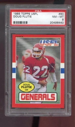1985 Topps USFL #80 Doug Flutie ROOKIE RC PSA 8 Graded Football Card Generals
