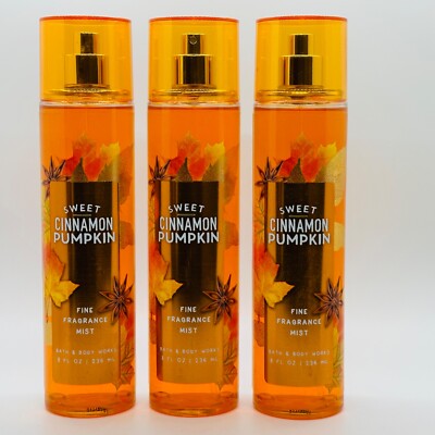 3-Pack Bath Body Works Sweet Cinnamon Pumpkin Fine Fragrance