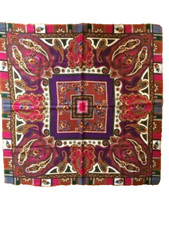 Baar  Beards Womens Scarf 100 Wool 35" Square Made Japan Soft Excellent