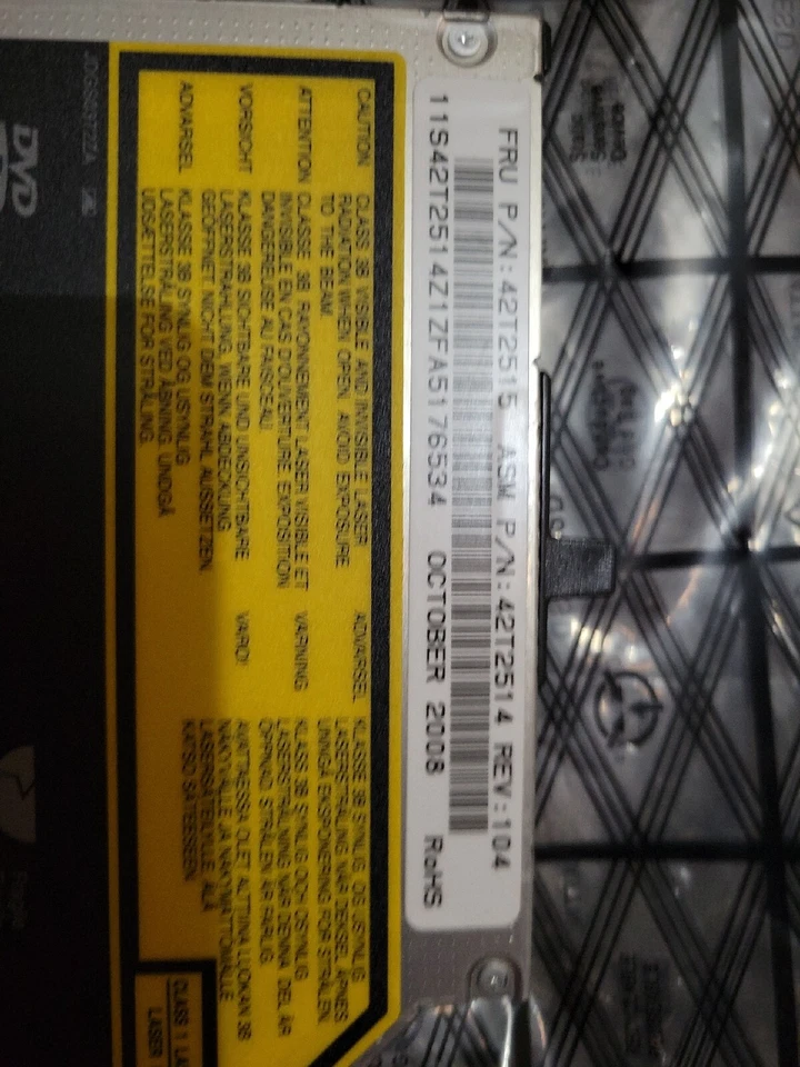 Lenovo Thinkpad T400 T500 W500 CD-RW/DVD ROM SATA Vo70 - Imagem 2 de 4