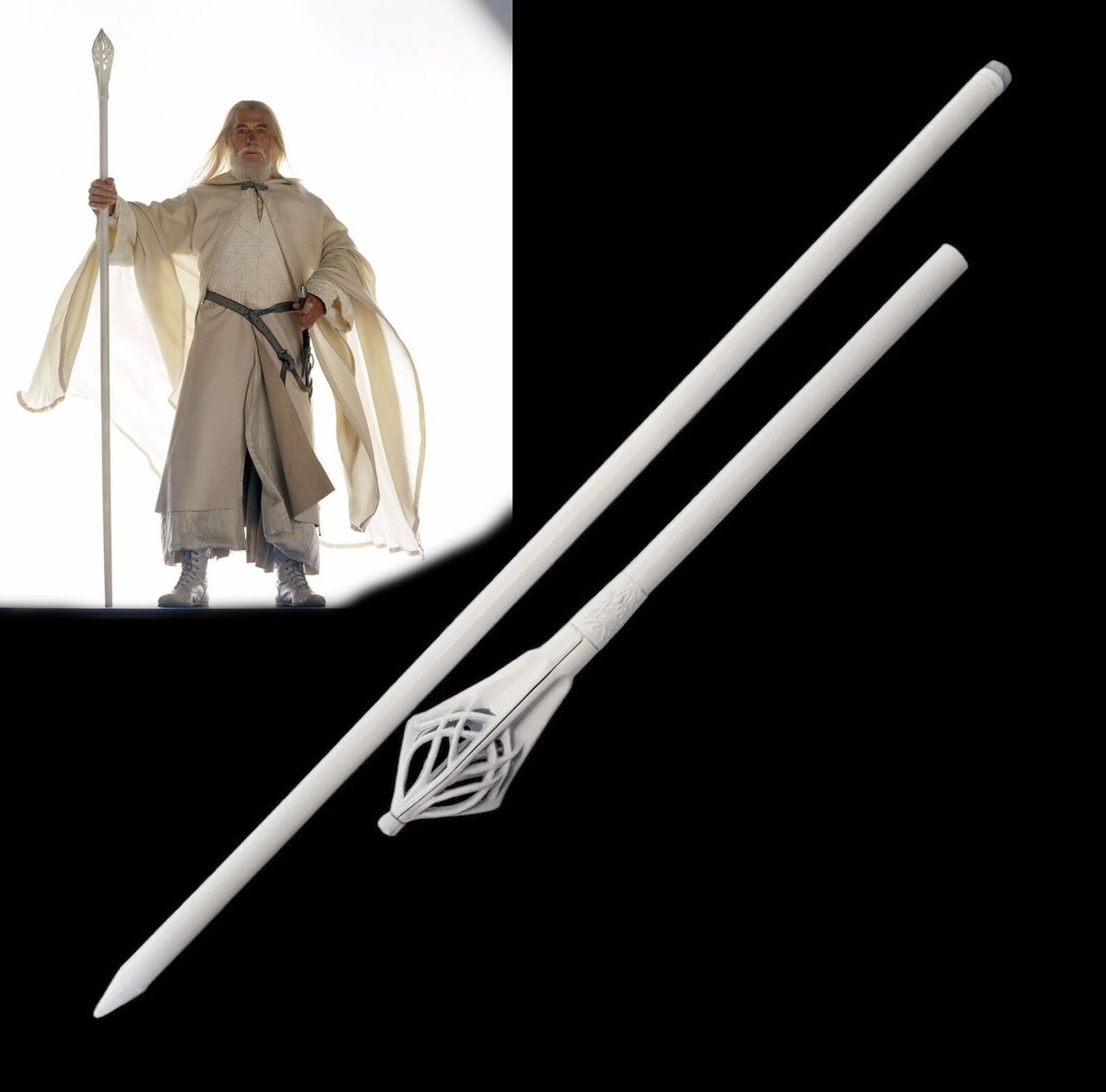 LOTR The White Staff Of Gandalf Movie Walking Stick of Gandalf