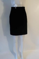 NWT Womens State Of Claude Montana Black Velour Straight Skirt EUR 42/US 8 