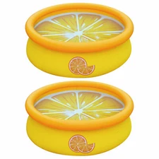JLeisure 5' x 16.5" 3D Orange Inflatable Outdoor Kiddie Swimming Pool (2 Pack)