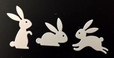 Easter Die Cuts  Bunny Trio  Ten Sets  White Cardstock  30 Bunnies  Cute 