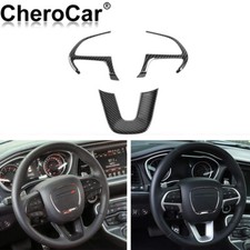 3x Carbon Fiber Steering Wheel Trim For 2014-2019 Jeep Grand Cherokee Srt8 Parts