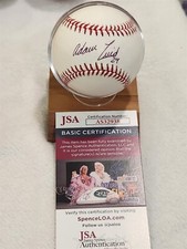 ADAM LIND signed OML baseball JSA COA BLUE JAYS BREWERS MARINERS RED SOX