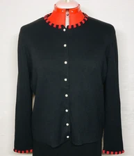 Designers Originals Studio Women's Christmas Cardigan Sweater Beaded Sz PL