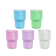 USA warehouse sublimation blanks 3oz shot glass shimmer glass mini tumbler 50pcs