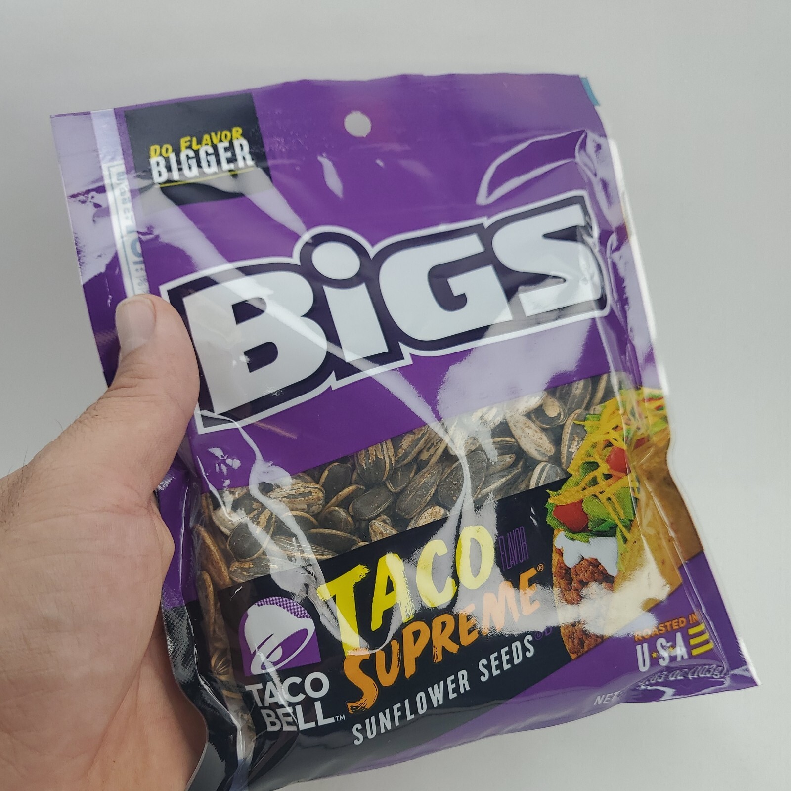BIGS Taco Bell Taco Supreme Sunflower Seeds 4 Pack 3.63OZ Bags for sale