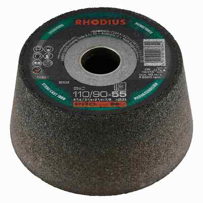 6 x RHODIUS Schleiftopf Topfscheibe SIC Ø 110/90 mm Körnung 36
