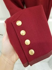 Hermes Burgundy Vintage Riding Pants with Golden Buttons