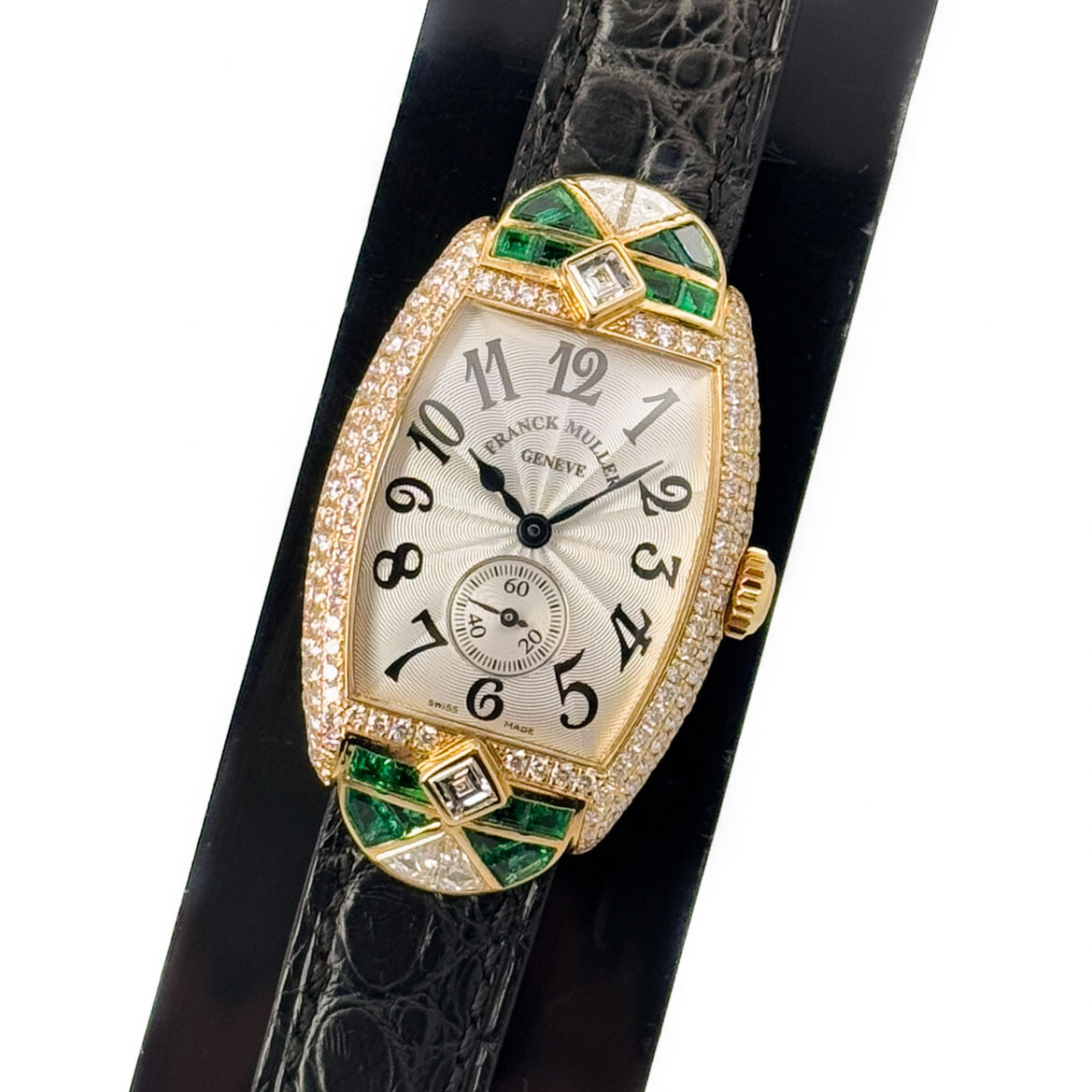 Franck Muller Tonneau Curvex 1750 S6 HJ 3N 18K Yellow Gold Diamond