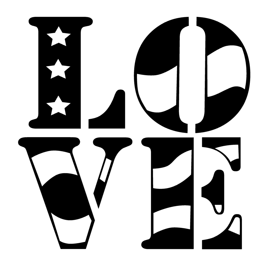 Love Stars Stripes American Flag Vinyl Decal Sticker For Home Cup Car Wall a3300
