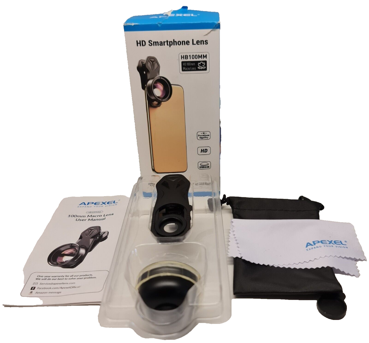 APEXEL Camera Phone Lens 100mm Macro Lens HD Super Macro Lens For