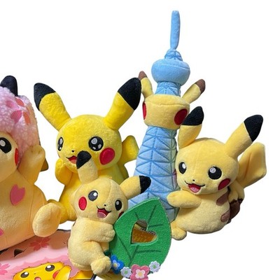 Pikachu Japan Exclusive Plush Set Sakura Afro Tokyo Skytree