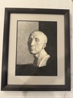 Original Graphite Drawing of Bust Framed Signed by Artist