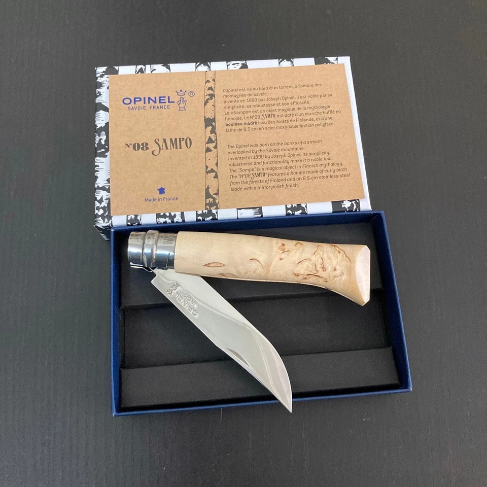 OPINEL N°08 Sampo - bouleau nordique, veinage magnifique - édition limitée - Photo 1/4