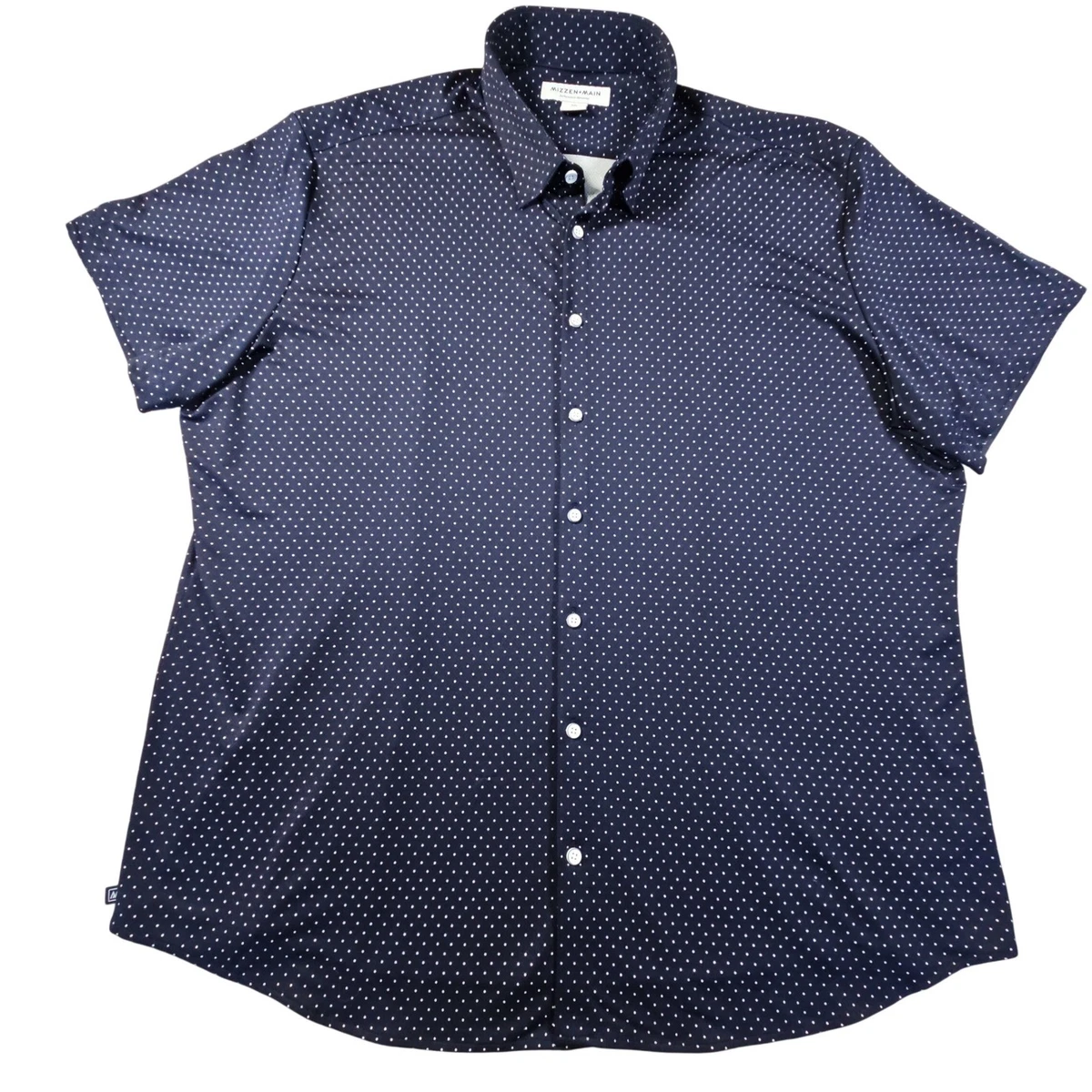 Polka Dot Short Sleeve Button-Up Casual Button-Down Shirts for Men