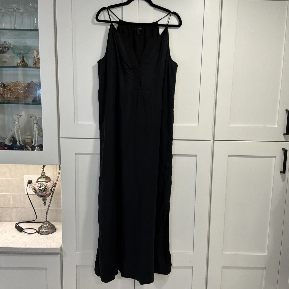 j crew black linen dress NEW!! Gorgeous Black Linen Blend Embroidered Dress By J. Crew!! Size Small!!