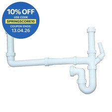 Sauber 2 Bowl Kitchen Sink Waste Pipe Kit Easy To Fit Durable