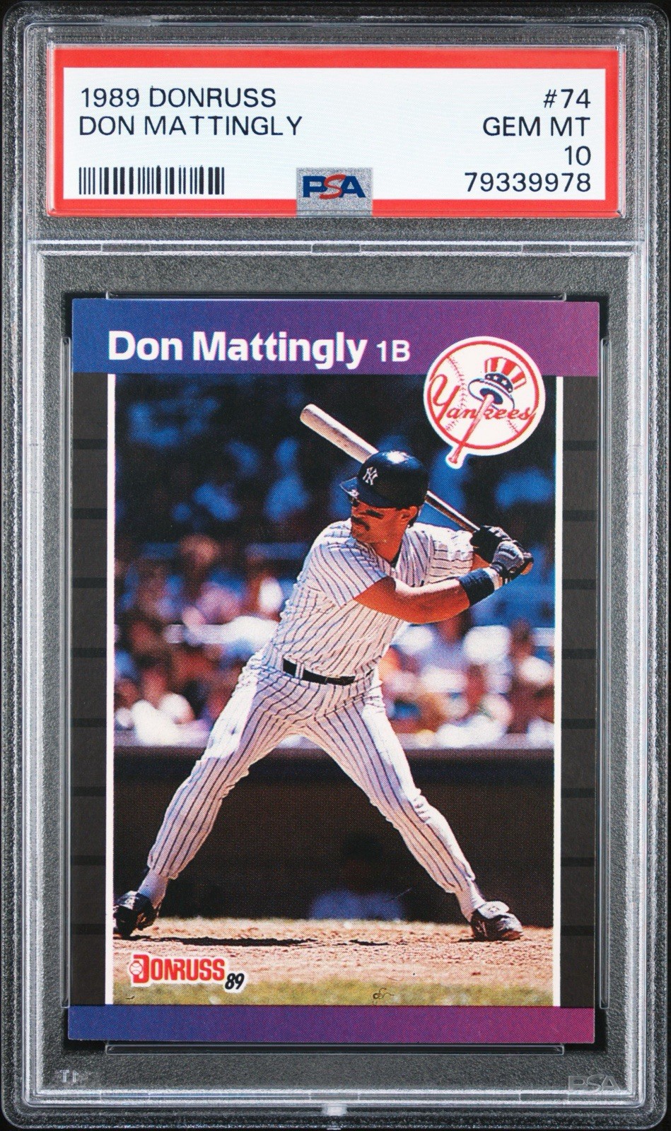 Don Mattingly 1989 Donruss #74 PSA 10 GEM MINT Yankees Low Pop 30