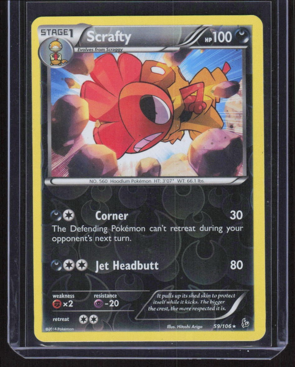 Pokémon TCG Scrafty #59/106 Reverse Holo 2014 XY: Flashfire
