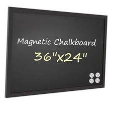 Magnetic Chalkboard Board 24 x 36, Large Chalkboardboard for 36"W x 24"H Black