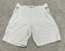 Simms Guide Series Shorts Men’s Lg Beige Elastic Waist Cargo HIke Fishing READ