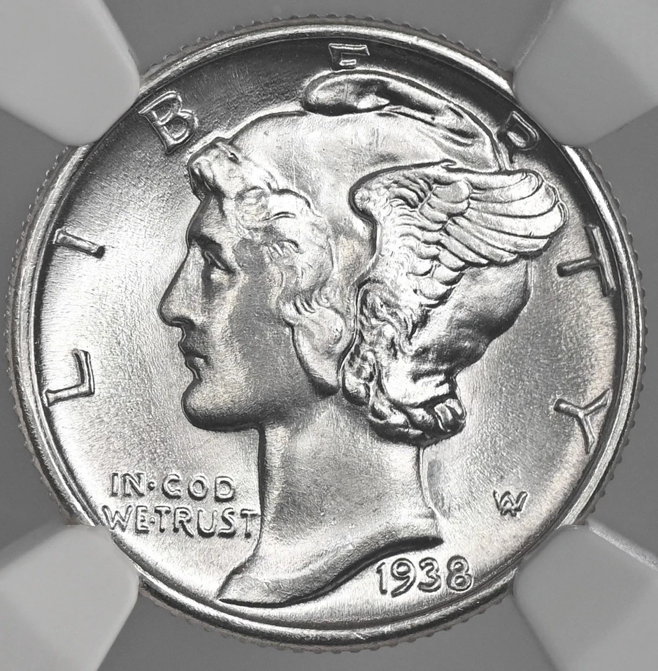 1938-P 10C MERCURY SILVER DIME "PHILADELPHIA MINT" NGC MS67 #8345184-088 - Image 2 of 4