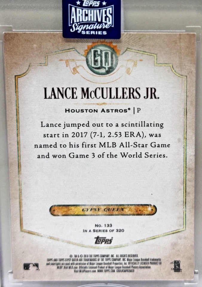 2020 Topps Archives 18 Topps #133 Lance McCullers Jr. Auto #/65 - Image 2 of 2