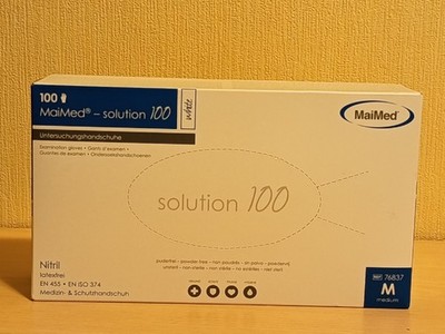 MaiMed solution 100 Nitril latexfrei Handschuhe M weiß Medizin- Schutzhandschuh